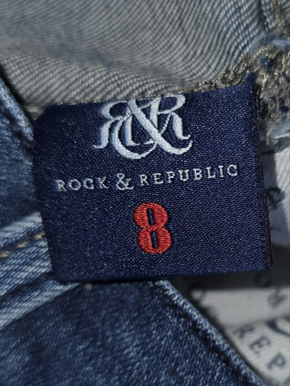 Rock & Republic Kimber Distressed Denim Shorts – Dark Wash Frayed Slit Sides 8